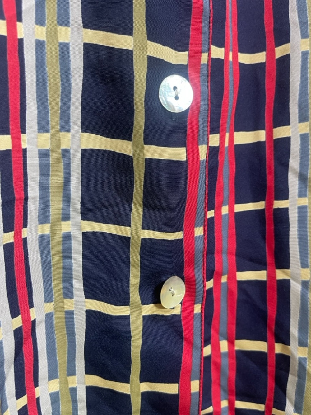 Notations Shell Buttons Grid Blouse - Picture 2 of 5